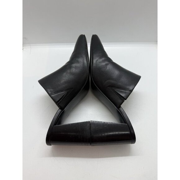 Mark Fisher Square Toe Mule Clog Womens Sz 6.5 Black Leather Chunky Heel Slip On - Picture 5 of 10